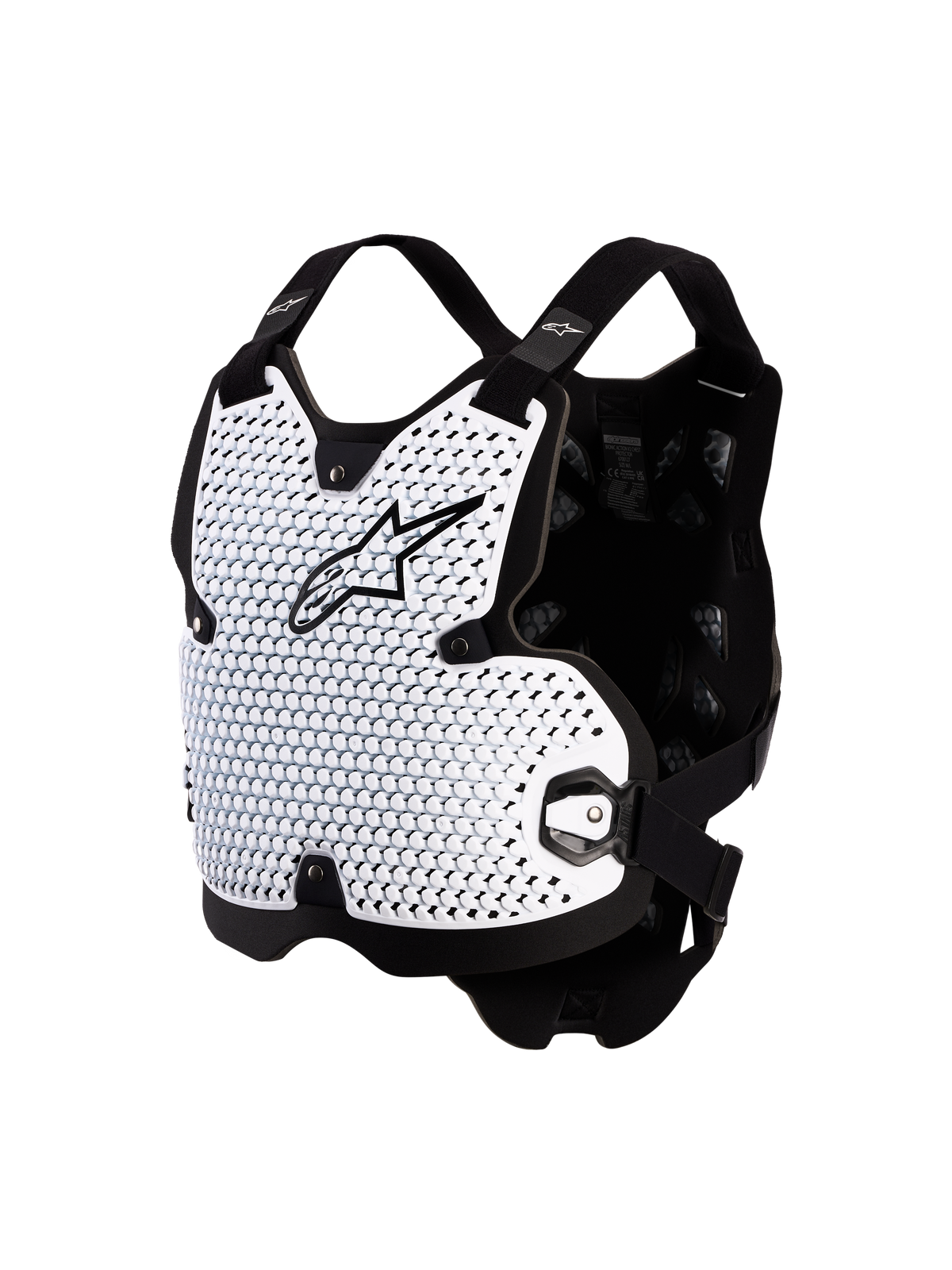 Alpinestars Bionic Action Brustschutz, Motocross-Schutzausrüstung, Weiß und Schwarz, CE-Level-1 A-Morph Technologie