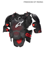 Alpinestars A-10 V2 Vollständiger Brustschutz, Motocross und Offroad Körperschutz für Herren, Anthrazit Schwarz und Rot, CE Level 2 zertifiziert, Polyeder-Hybrid-Technologie mit hochbelüfteter Struktur und integrierten Schulterprotektoren für maximalen Aufprallschutz.