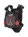 Alpinestars A-5 Plasma Brustprotektor, Motocross-Körperschutz, Schwarz und Rot, Perforiertes 3D-Mesh mit Nucleon PLASMA-Material, Angewinkelte Schutzpaneele, Verstellbare Gurte, Weißes Logo, CE-zertifizierte Sicherheitsausrüstung