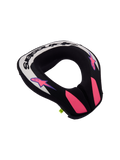 Alpinestars Sequence Jugend-Nackenprotektor, ergonomischer Motocross-Schutz für Kinder, Schwarz und Grau mit lila Akzenten.