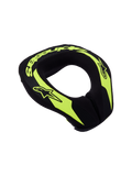Alpinestars Sequence Jugend-Nackenprotektor, Motocross und Karting Schutzausrüstung, Schwarz und Gelb Fluo, ergonomisches Design mit weichem Riemenverschluss.