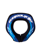Alpinestars Sequence Jugend-Nackenprotektor, blau-weißer Motocross-Nackenschutz mit doppeldichtem Kern für Junior-Fahrer.