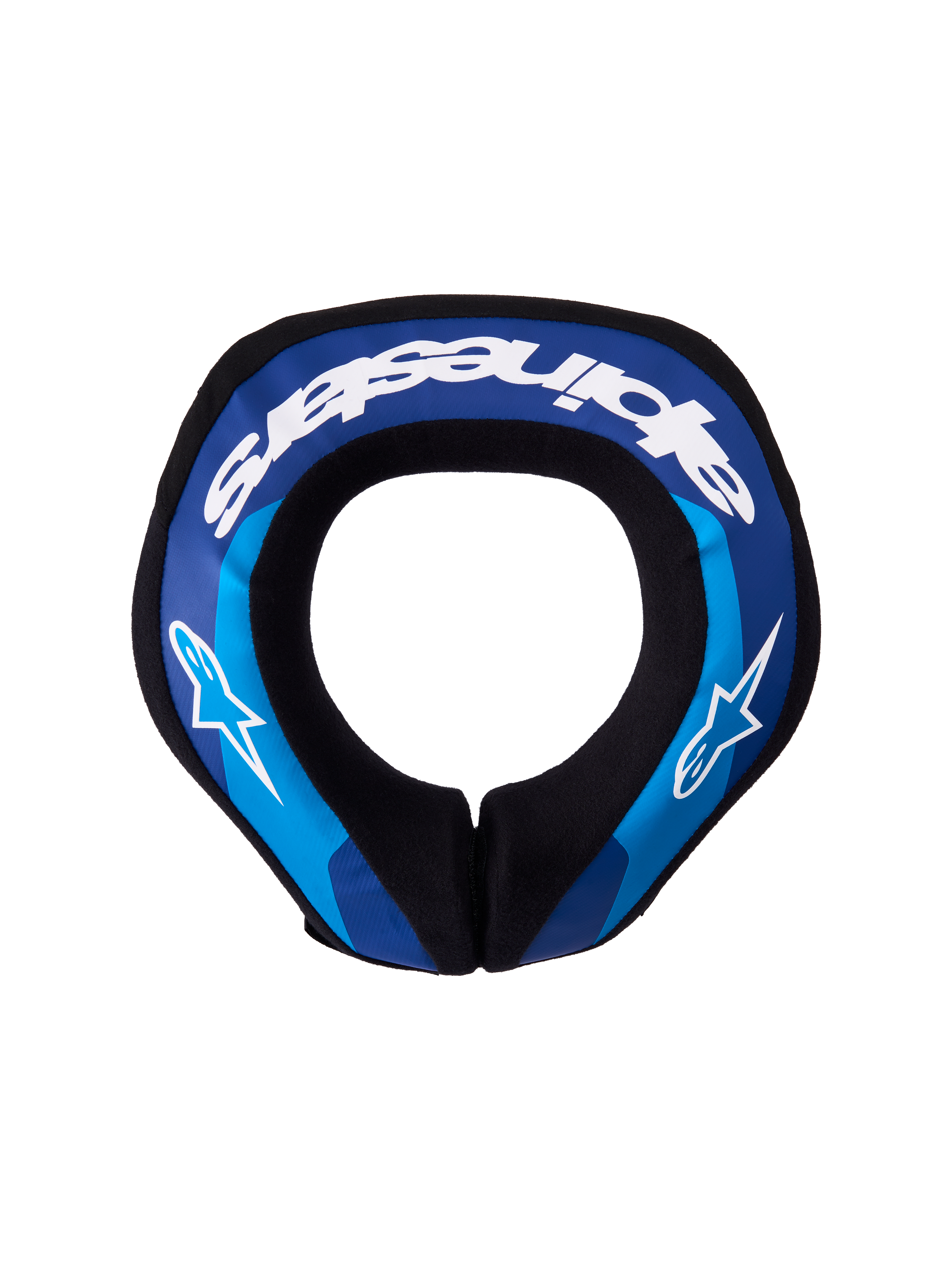 Alpinestars Sequence Jugend-Nackenprotektor, blau-weißer Motocross-Nackenschutz mit doppeldichtem Kern für Junior-Fahrer.