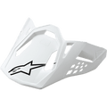 Alpinestars Supertech M10/M8 Visier, Motorradhelm-Visier, Weiß glänzend mit schwarzem Stern-Logo, kantiges Design mit Belüftungsöffnungen, aerodynamische Konstruktion