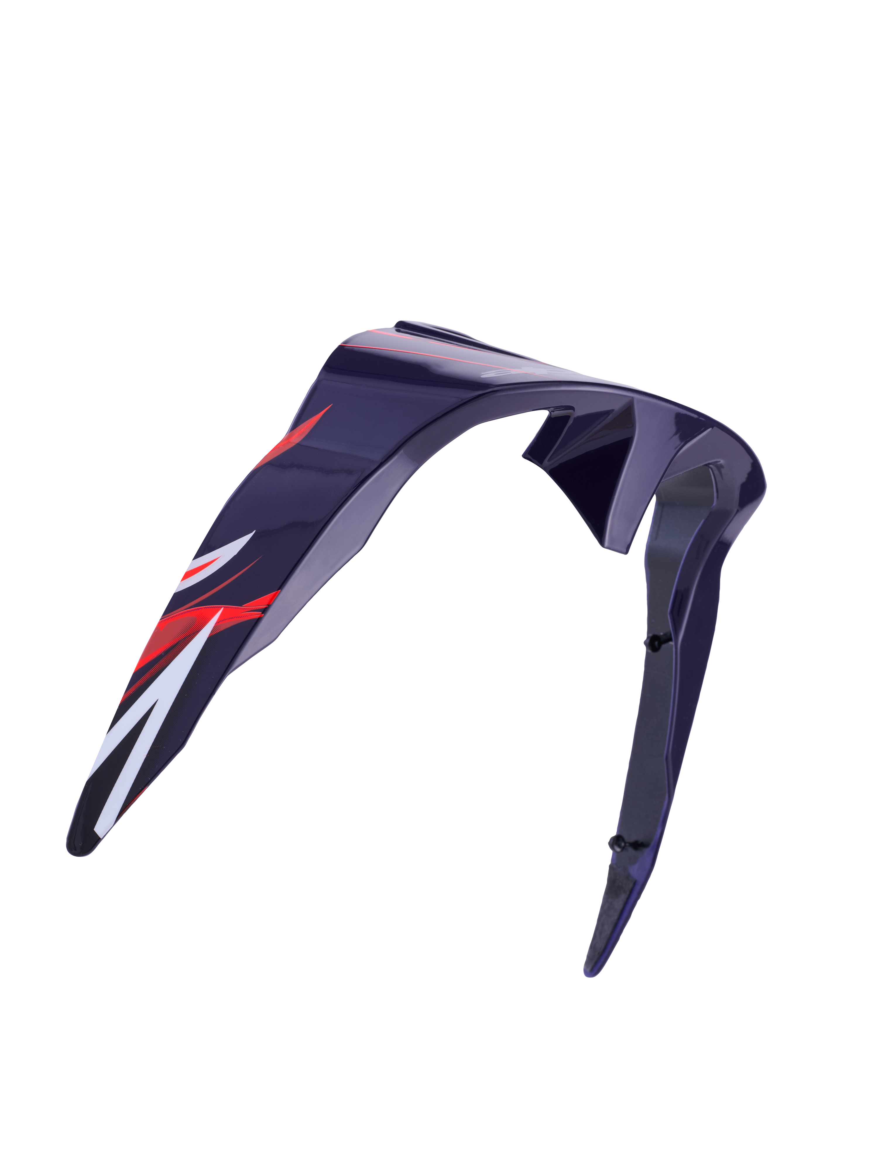 Alpinestars Supertech R10 Flyte Standard Spoiler, Helmet Accessory, Purple Red Glossy, aerodynamic curved design with red and white graphics, glossy finish, official replacement part