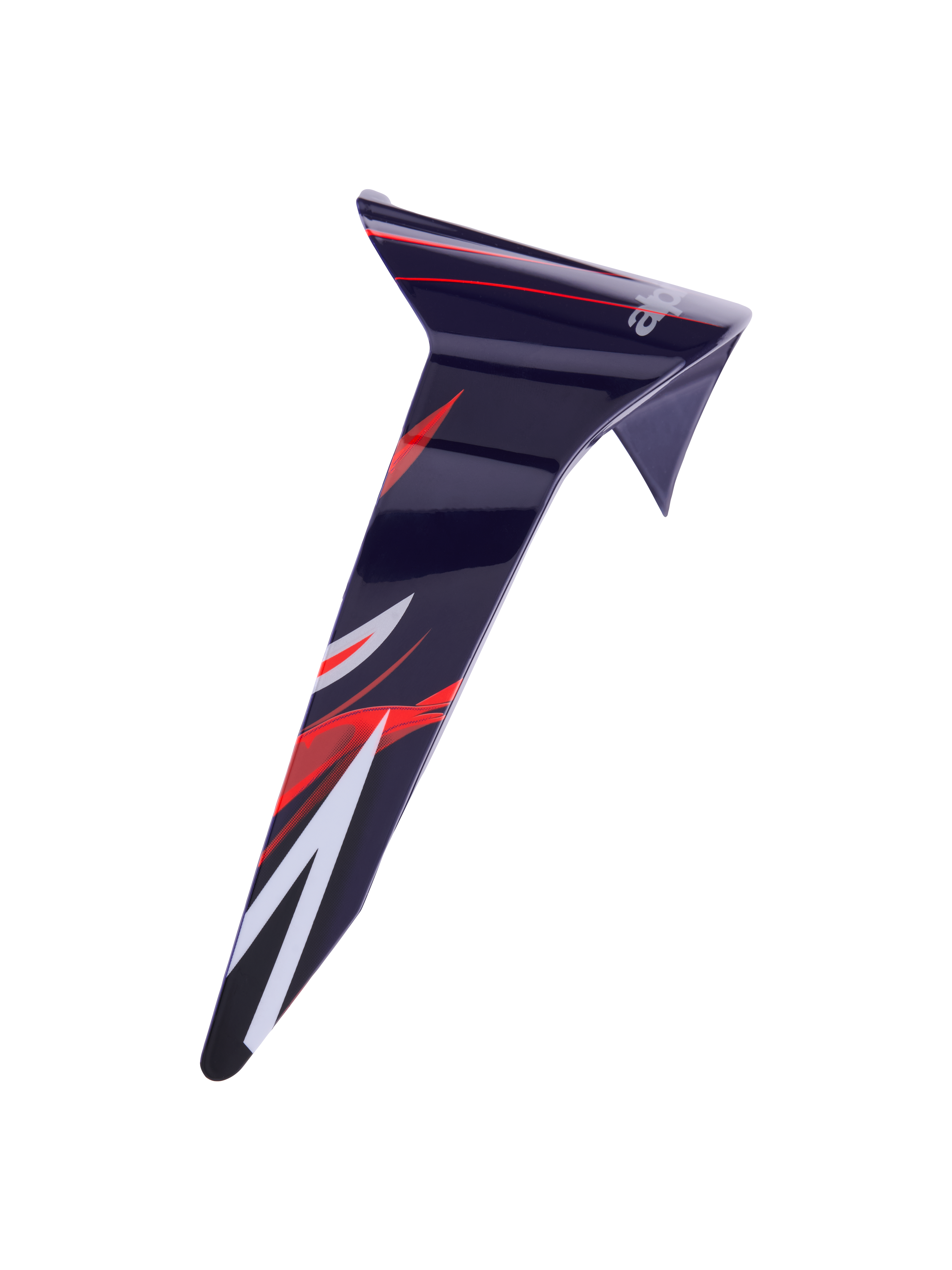 Alpinestars Supertech R10 Flyte Standard Spoiler, Helmet Accessory, Purple Red Glossy with red and white graphics, sleek aerodynamic replacement part for racing helmets, high-gloss finish
