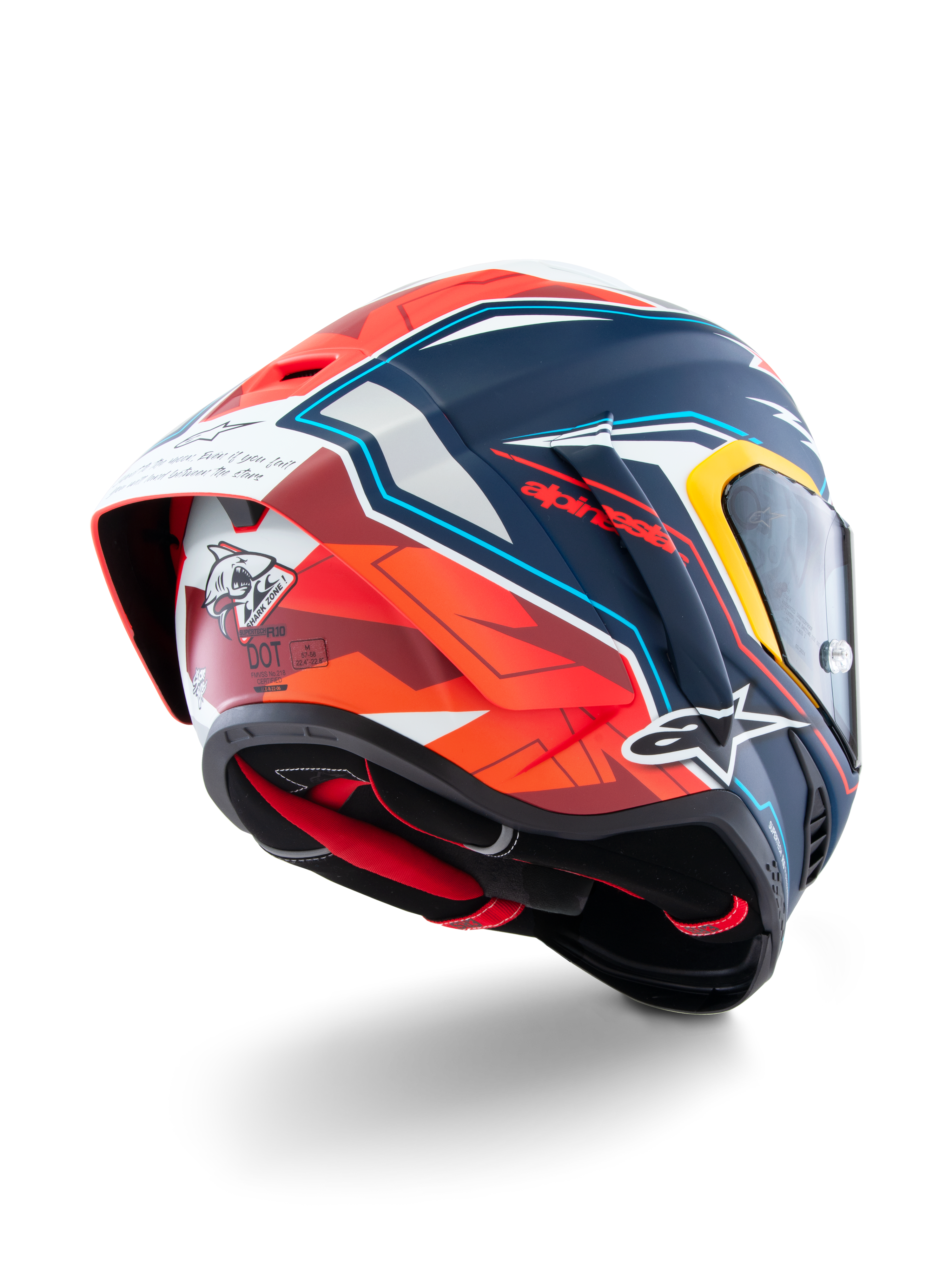 Alpinestars Supertech R10 Acosta Limited Edition Helmet, Motorcycle Racing Helmet, Blue, Red, and White Matt, carbon composite construction, ECE 22.06 and DOT certified