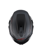Alpinestars S-R7 A-Core Helm ECE06, Integral-Motorradhelm, Draufsicht mit aerodynamischem Spoiler und Belüftung, Mattschwarz, Grau und Rot