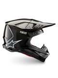 Alpinestars Supertech M10 Solid Helm ECE 22.06, schwarzer glänzender Carbon-Motocrosshelm mit Carbon-Schale, Visier und Belüftungsöffnungen für Offroad-Fahrten