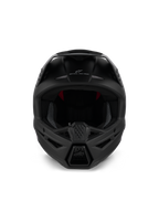 Alpinestars S-M3 Solid Helmet ECE 22.06, Motocross Helmet, Matte Black, front view showing aggressive chin guard ventilation and 'ONE GOAL - ONE VISION' branding, sleek design for off-road racing