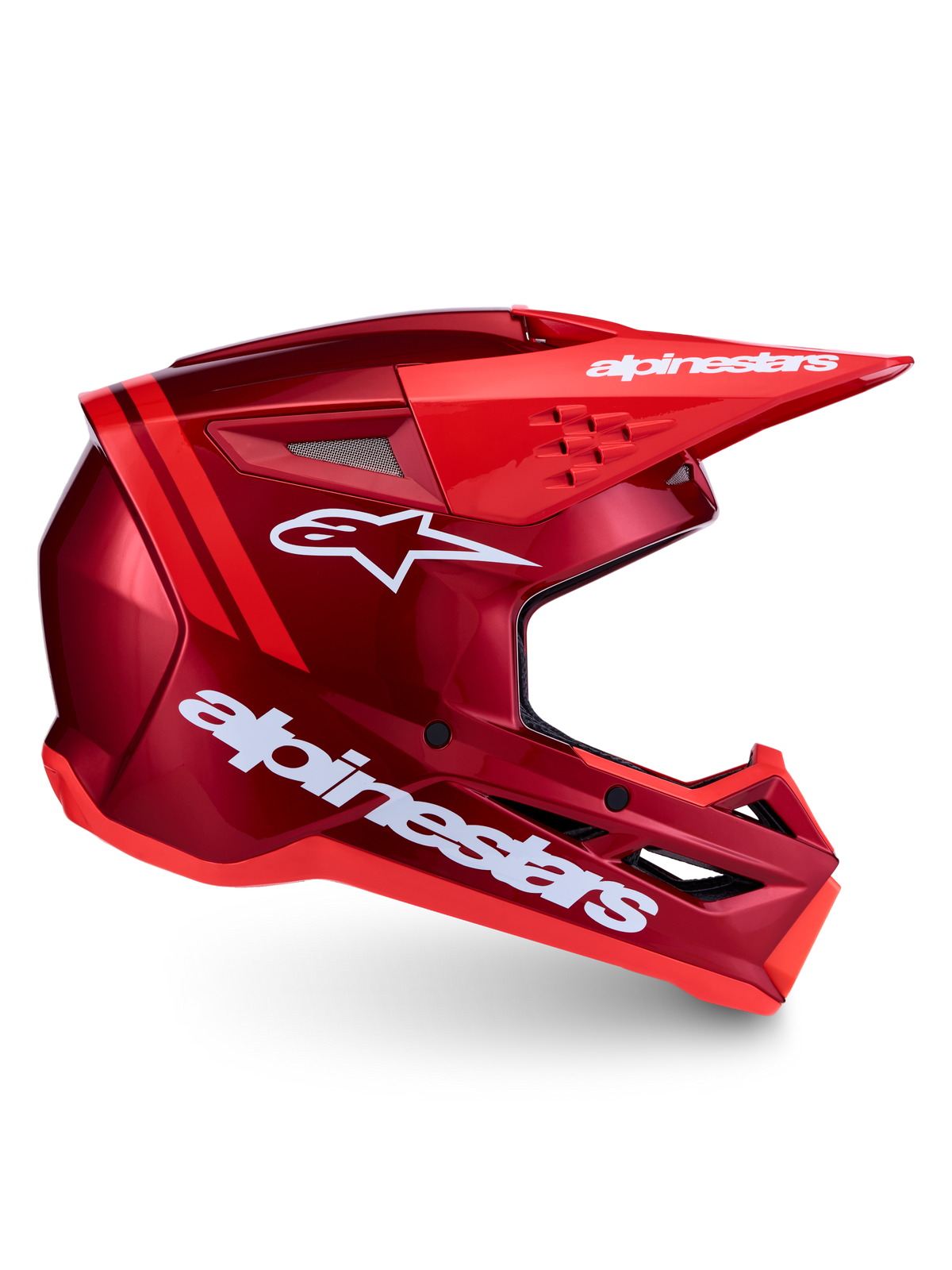 Alpinestars SM3 Radium Helm ECE06, Motocrosshelm in Rot und Weiß mit fortschrittlicher Belüftung und Aufprallschutz.