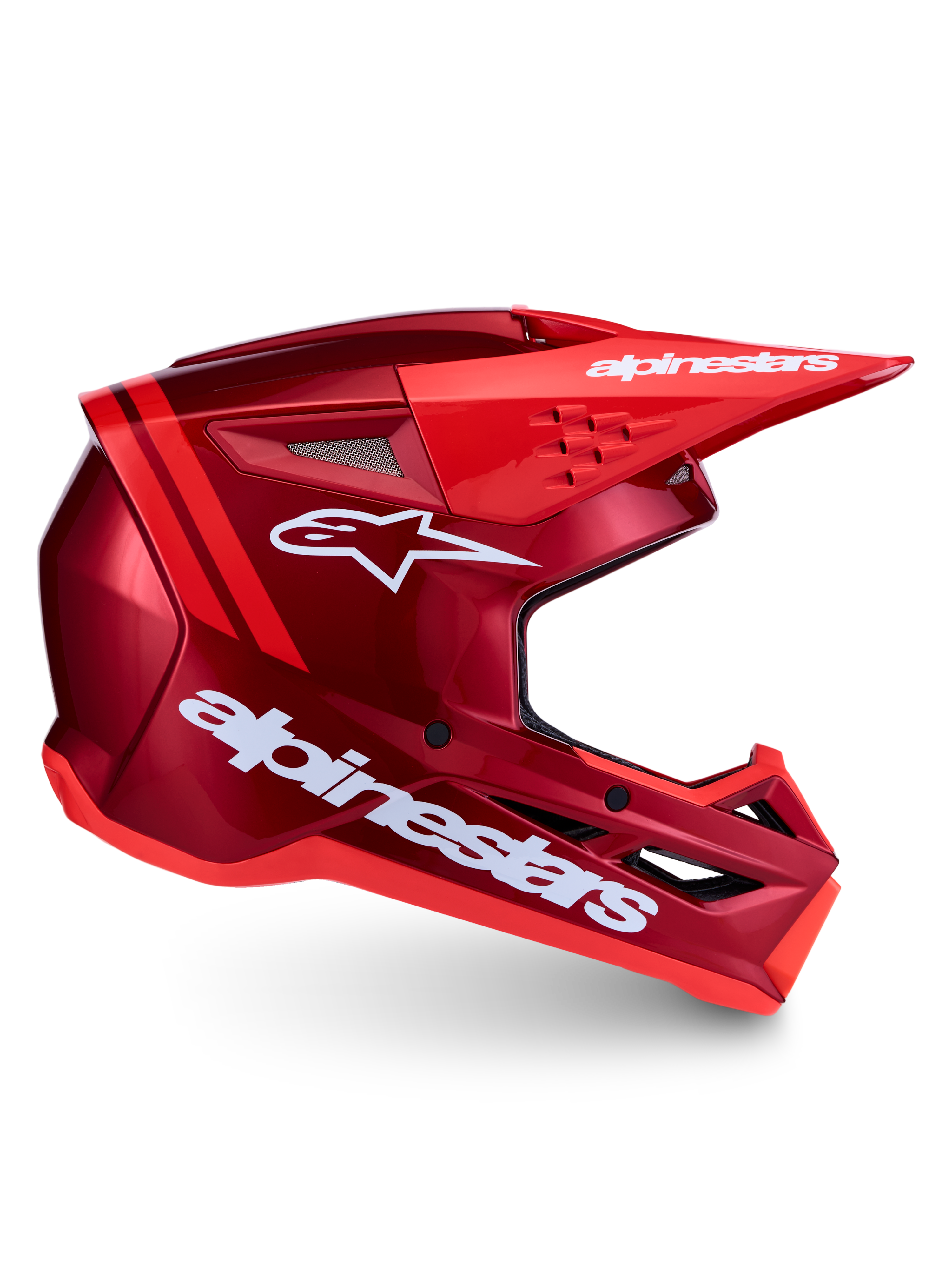 Alpinestars SM3 Radium Helm ECE06, Motocrosshelm in Rot und Weiß mit fortschrittlicher Belüftung und Aufprallschutz.