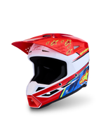 Alpinestars SM3 Falcon Helm ECE06, Motocrosshelm für MX und Offroad, Rot und Weiß mit gelben Details, ECE 2206-zertifiziert, fortschrittliche Belüftung und aerodynamische Schale
