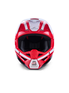 Alpinestars S-M3 Heat Helm, Motocross-Offroad-Helm, Rot, Weiß und Schwarz, ECE 22.06-zertifiziert, Frontansicht.