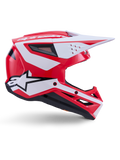 Alpinestars S-M3 Heat Helm, glänzender Motocross-Helm in Rot, Weiß und Schwarz, ECE 22.06-zertifizierter Offroad-Schutz.
