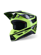 Alpinestars S-M3 Heat Helm, Motocross-Helm, Gelb Fluo und Schwarz Glänzend, mit einer aerodynamischen Schale, einem großen Helmschild, mehreren Belüftungseinlässen und einem aggressiven Kinnschutz-Design, hochleistungsfähiger Offroad-Kopfschutz