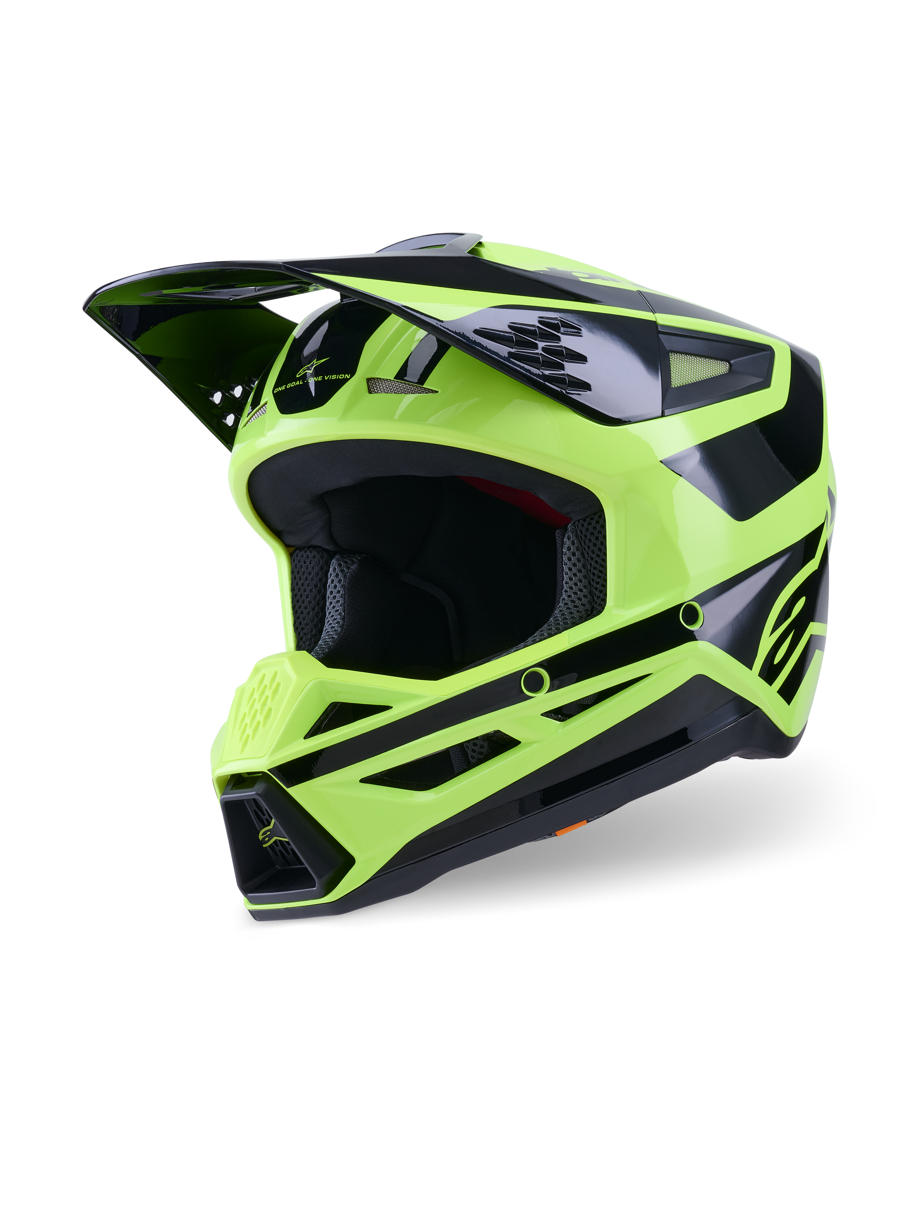 Alpinestars S-M3 Heat Helm, Motocross-Helm, Gelb Fluo und Schwarz Glänzend, mit einer aerodynamischen Schale, einem großen Helmschild, mehreren Belüftungseinlässen und einem aggressiven Kinnschutz-Design, hochleistungsfähiger Offroad-Kopfschutz