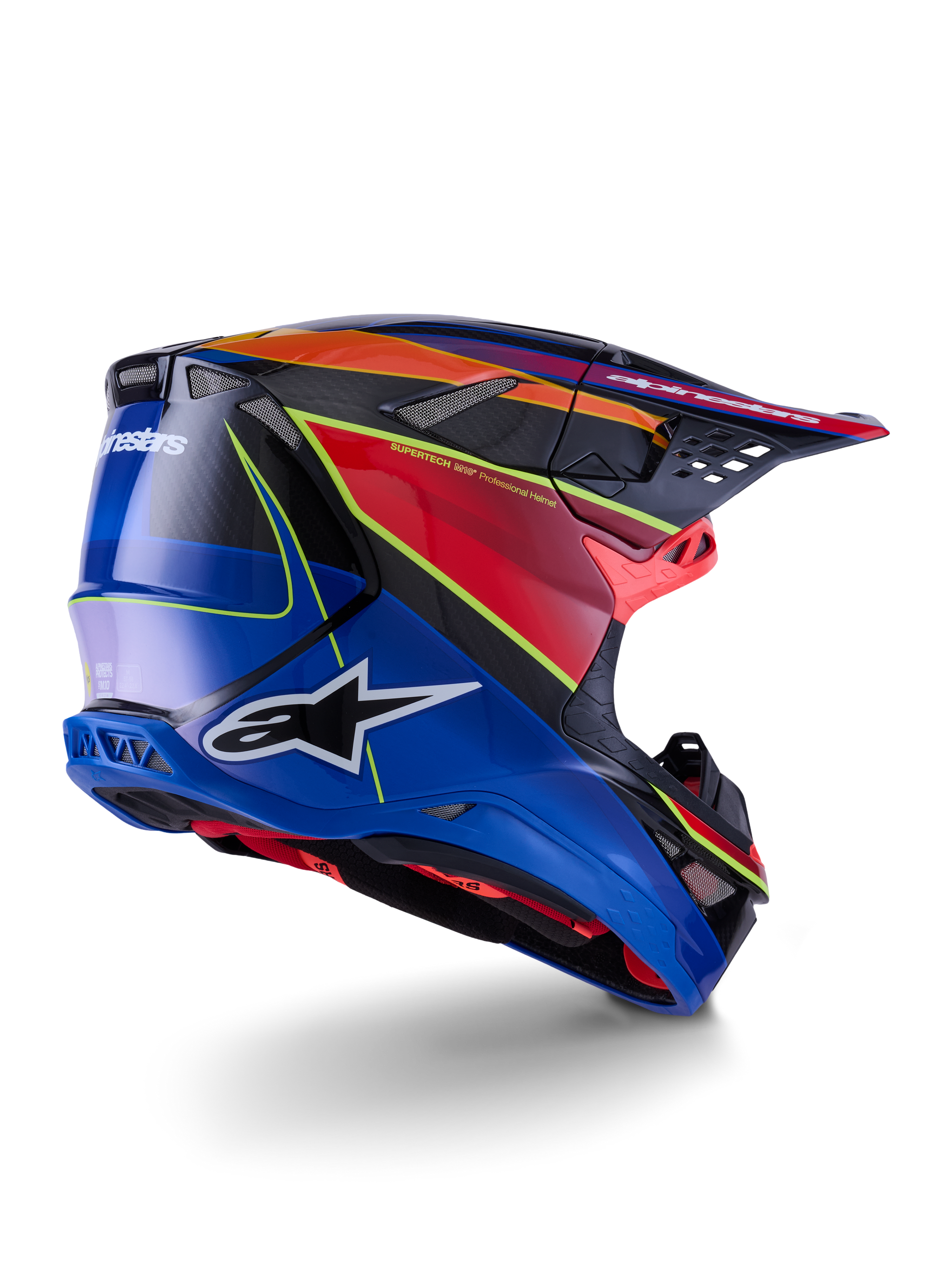Supertech M10 Era ECE 22.06 Helm Blue Red Yellow Fluo Glossy