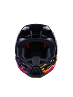 Alpinestars S-M3 Force OCD Helmet, Motocross Helmet, Glossy Black with vibrant purple, orange, and red graphics, front view showing wide eye port and ventilated chin guard, featuring 'One Goal - One Vision' branding, professional off-road racing gear