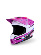 Alpinestars SM3 Jugend-Helm Falcon, Motocross-Helm für Kinder, Lila und Weiß mit Pink-Akzenten, ECE 22.06 zertifiziert.