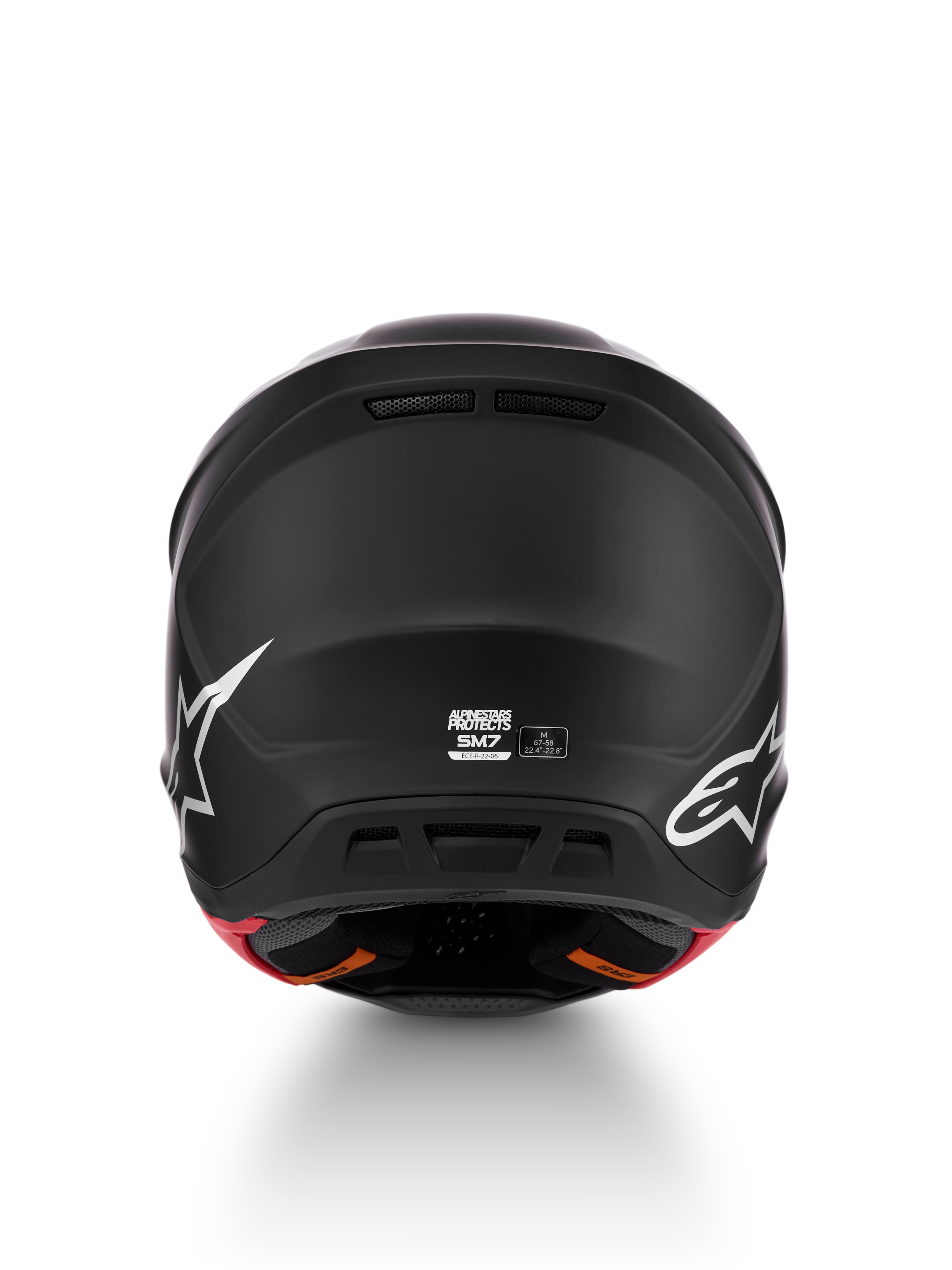 Alpinestars S-M7 Helm Solid ECE06, Motocross-Helm, R%fckansicht, Mattschwarz, Gr%f%dfe M, ECE 22.06 zertifiziert.