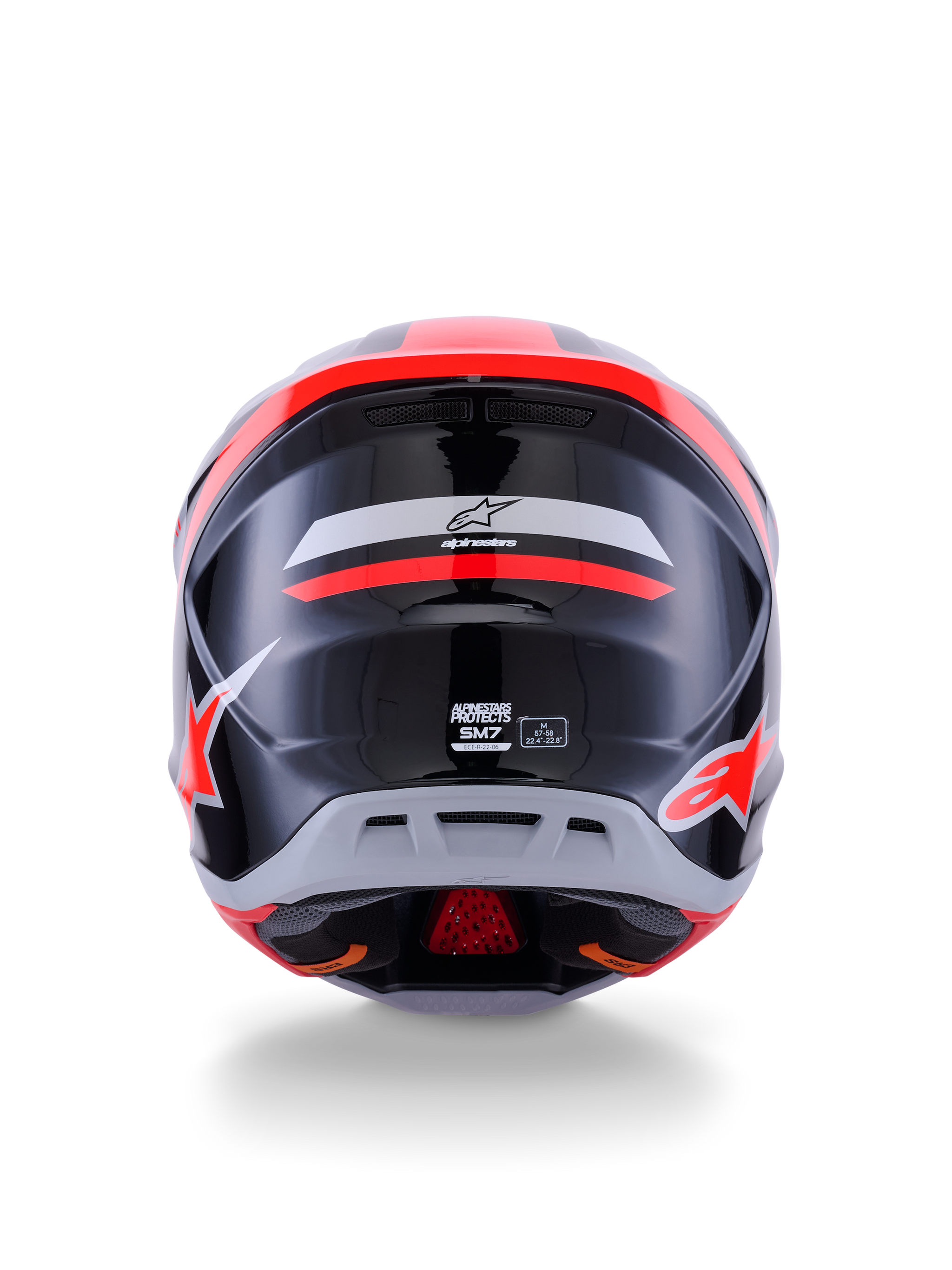 fahrradhelm motocross XS / Black Silver Red Fluo Glossy