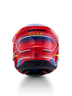 Alpinestars S-M7 Cast Helm ECE06, glänzend Rot und Blau, Motocross-Helm mit aerodynamischem Profil, ECE 22.06 zertifiziert.