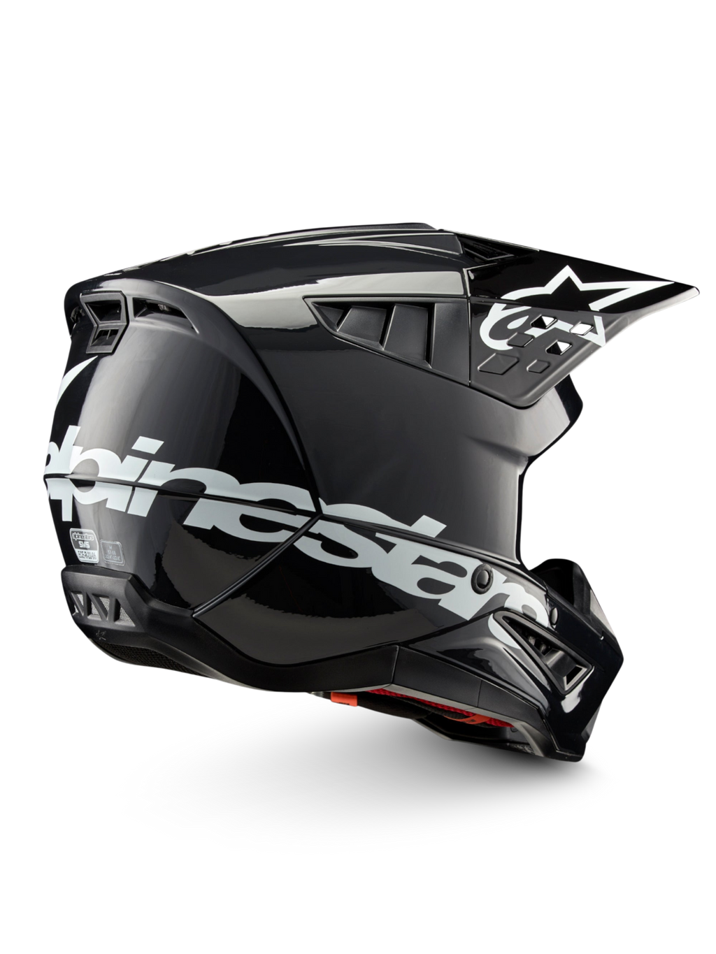 Alpinestars S-M5 Helm Corp ECE 22.06, Motocross-Helm in Dunkelgrau glänzend und Weiß, ECE-zertifiziert für Offroad.