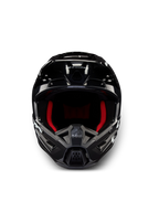 Alpinestars S-M5 Corp Helm ECE 22.06, Motocross-Helm, Dunkelgrau glänzend mit rotem Innenfutter, ECE-zertifiziert.
