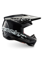 Alpinestars S-M5 Corp Motocrosshelm, Dunkelgrau glänzend, ECE-zertifiziert mit leichter Thermoplast-Schale.