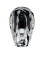 Alpinestars S-M5 Mineral Helmet, ECE certified motocross helmet in Cool Gray and Dark Gray glossy, top view.