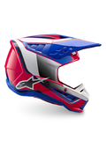 Alpinestars S-M5 Sail Helm, ECE 22.06 Motocross-Helm in Weiß, Diva Rosa und Emaille Blau, glänzendes Finish.