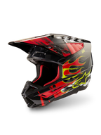Alpinestars S-M5 Rash Helmet, ECE 22.06 Motocross Helmet, Dark Gray and Bright Red Glossy, lightweight off-road protection.