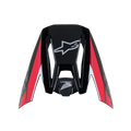 Alpinestars Honda S-M5 Visier, Schwarz Rot Glänzend, Motocross-Helm-Ersatzvisier, mit weißen Alpinestars und Honda Logos, roten und weißen Grafikstreifen, glänzendes Finish für Offroad-Einsätze