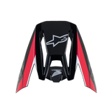 Alpinestars Honda S-M5 Visor, Black Red Glossy, motocross helmet replacement peak, featuring white Alpinestars and Honda logos, red and white graphic stripes, glossy finish for off-road riding