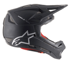 Alpinestars Missile Tech Solid Helm in Schwarz Matt, Downhill-MTB-Helm mit Mesh-Belüftung und silbernem Logo.