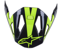 Alpinestars Missile Visor, MTB Helmet Accessory, Black and Yellow Fluo Glossy, aerodynamic design with airflow cutouts, glossy finish with neon yellow star logo