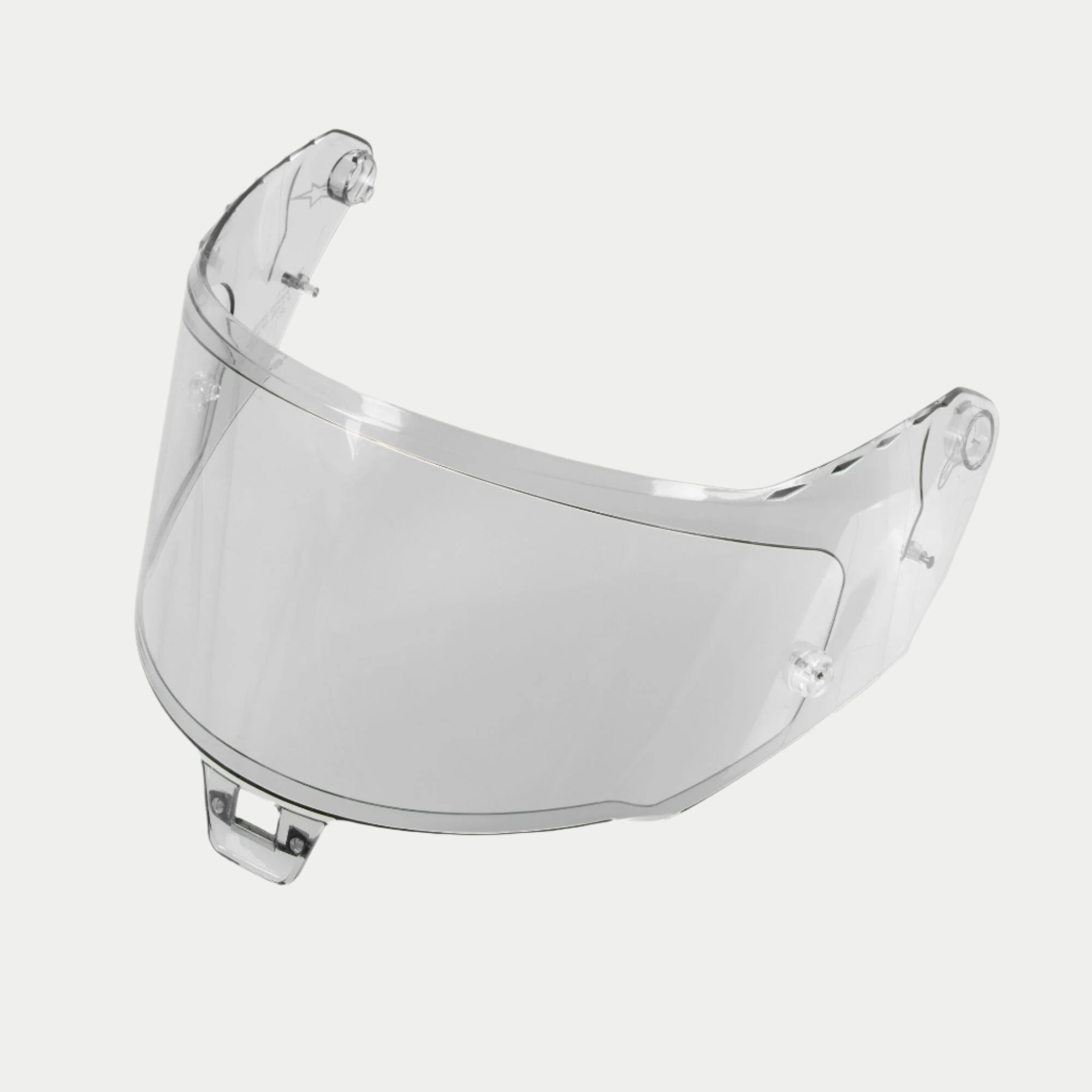 Alpinestars Supertech R10 AFHS-01 Shield, Ersatzvisier für Helme, Klar, transparente Kunststoffkonstruktion für S-R10 Rennhelme, gewölbtes Design mit präzisen Montagepunkten, offizielles Motorradhelm-Zubehör