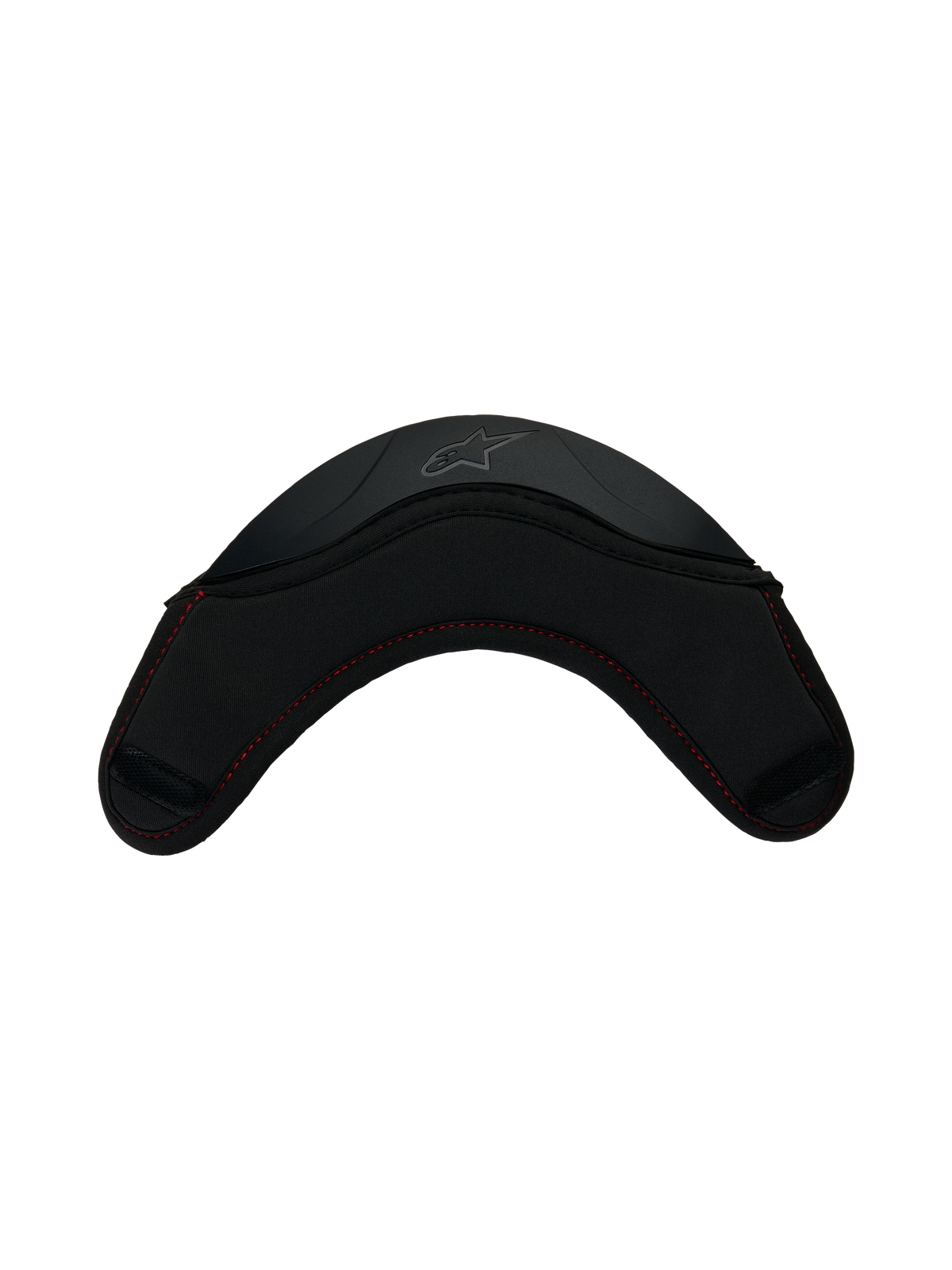 Alpinestars S-R7 Kinnvorhang, Motorradhelm-Zubehör, Schwarz mit roten Nähten und TPU-Konstruktion