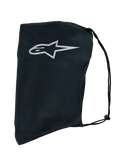 Alpinestars S-R7 Soft Bag, motorcycle helmet storage bag, gray, featuring a white Astar logo and black drawstring closure, 100% polyethylene textile construction