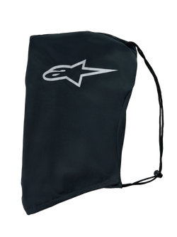 Alpinestars S-R7 Soft Bag, motorcycle helmet storage bag, gray, featuring a white Astar logo and black drawstring closure, 100% polyethylene textile construction