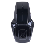 Alpinestars Supertech R10 Top Vent, Motorcycle Helmet Accessory, Black Glossy, featuring embossed Alpinestars logo, sleek replacement part for helmet ventilation