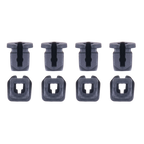 Alpinestars Supertech R10 Connector Set For Spoiler, eight-piece replacement kit, black plastic clips, featuring four peg-style and four square-base connectors, official accessory for S-R10 motorcycle helmets