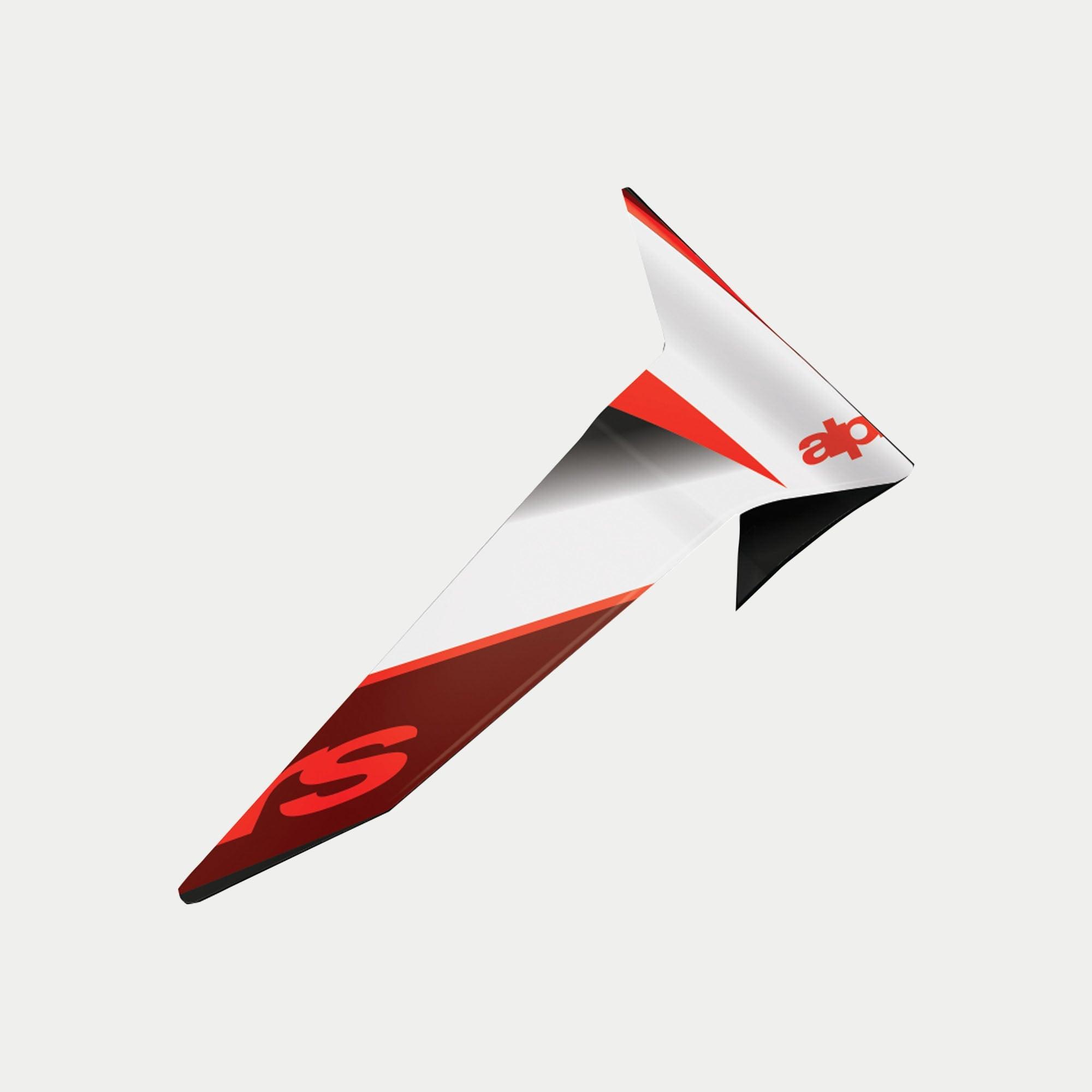 Alpinestars Supertech R10 Team Standard Spoiler, Helmzubehör, Schwarz Carbon Rot und Weiß Glänzend, aerodynamisches Ersatzteil mit roten Logos und Grafiken in Carbon-Optik, glänzendes Finish für S-R10 Team Helme