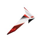 Alpinestars Supertech R10 Team Standard Spoiler, Motorradhelm-Zubehör, glänzendes Finish in Schwarz, Carbon, Rot und Weiß, aerodynamisches Ersatzteil mit scharfkantigem Design und markantem Grafik-Branding.