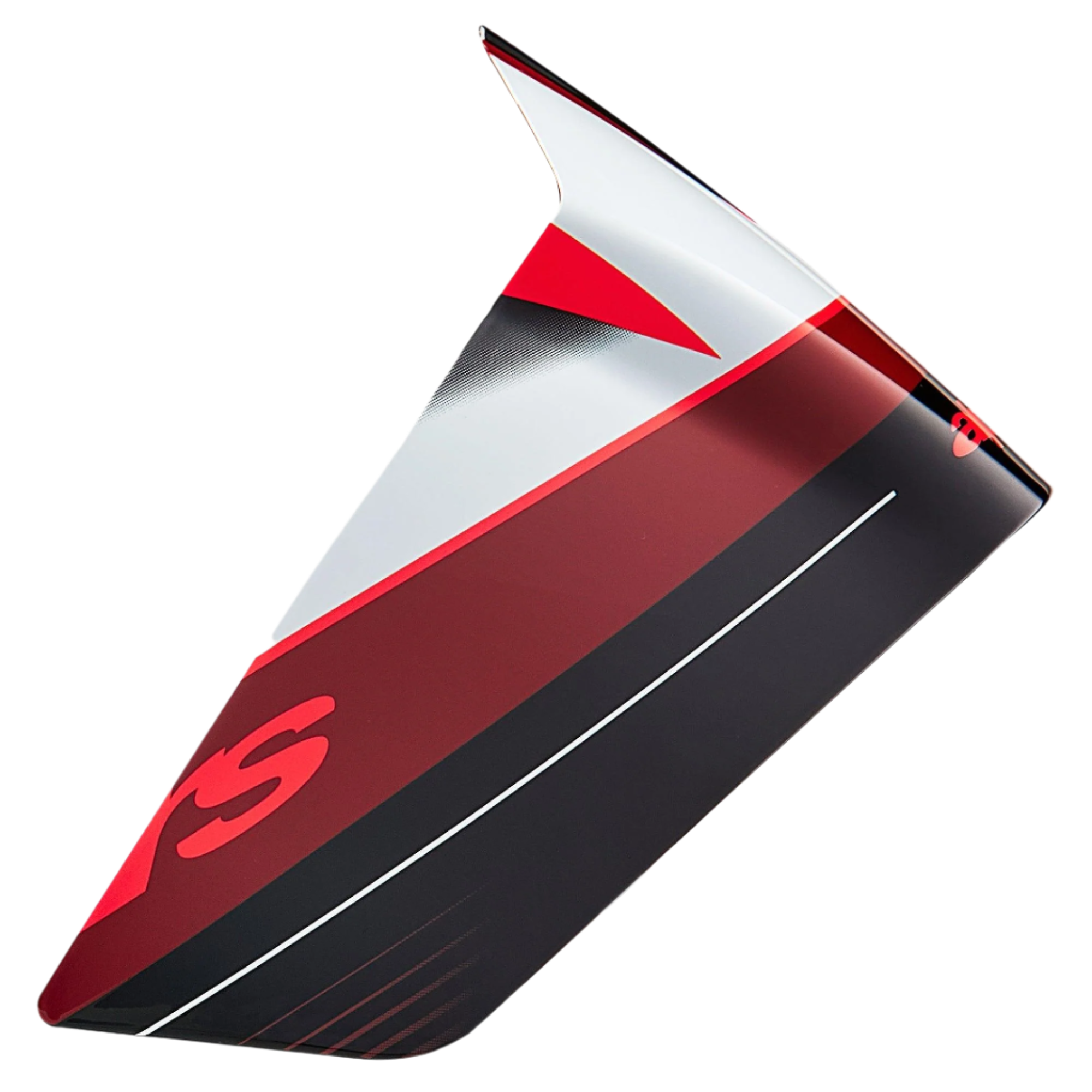 Alpinestars Supertech R10 Team Race Spoiler, Helmzubehör, Schwarz Carbon, Rot und Weiß glänzend, aerodynamisches Ersatzteil mit kantigen Grafiken und schlankem Profil