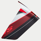 Alpinestars Supertech R10 Team Race Spoiler, Helmzubehör, Schwarz Carbon Rot und Weiß glänzend, aerodynamisches Ersatzteil mit scharfen Winkeln und grafischen Mustern, glänzendes Finish für Rennhelme