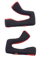 Alpinestars S-M5 Cheek Pads Replacement, Helmet Accessory, Black and Red, set of two ergonomic interior pads, breathable mesh construction with red piping, designed for motocross helmet comfort and fit