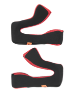 Alpinestars S-M5 Wangenpolsterset +5 mm, Ersatz-Helminnenpolsterung, schwarzer Stoff mit rotem Mesh-Besatz, ergonomisch geschwungenes Design, Helmzubehör für Motocross- und Offroad-Fahrten