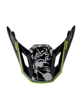Alpinestars S-M7 Blaster Visier, Motocross-Helmzubehör in Schwarz, Grau und Fluo-Gelb mit Splatter-Grafik, Offroad-Design.